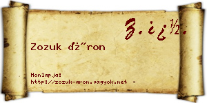 Zozuk Áron névjegykártya